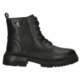 Kožené zateplené holínky Filippo W PAW377B černý