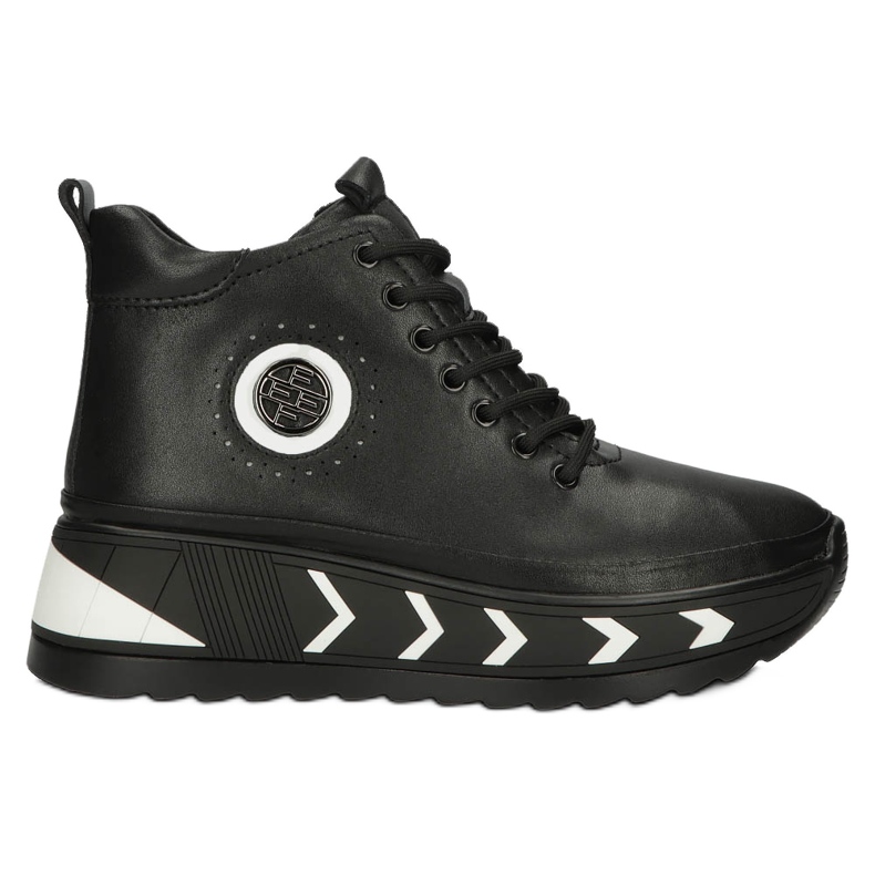 Kožené zateplené boty na klínku Filippo W PAW381 černá Kožené zateplené boty na klínku Filippo W PAW381 černá