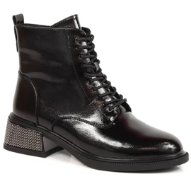 Patentově zateplené kozačky s ozdobnými zateplenými podpatky Filippo W PAW384 černá