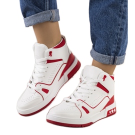 PA1 Červené kotníkové tenisky Megatheo bílý