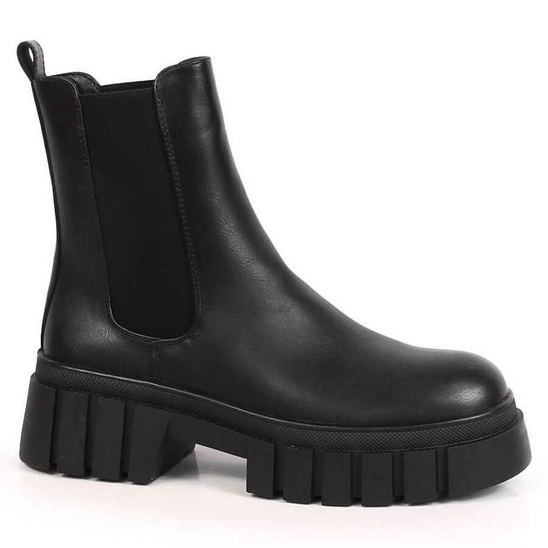 Dámské černé boty Chelsea na platformě, zateplené černé Sergio Leone černá