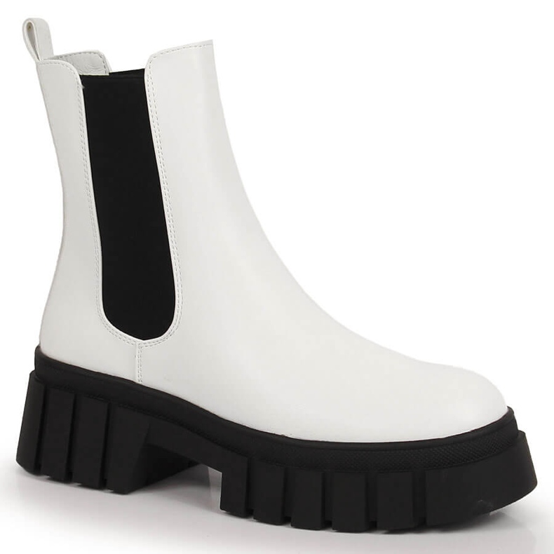 Dámské bílé kozačky se zateplenou platformou Sergio Leone bílý Dámské bílé kozačky se zateplenou platformou Sergio Leone bílý