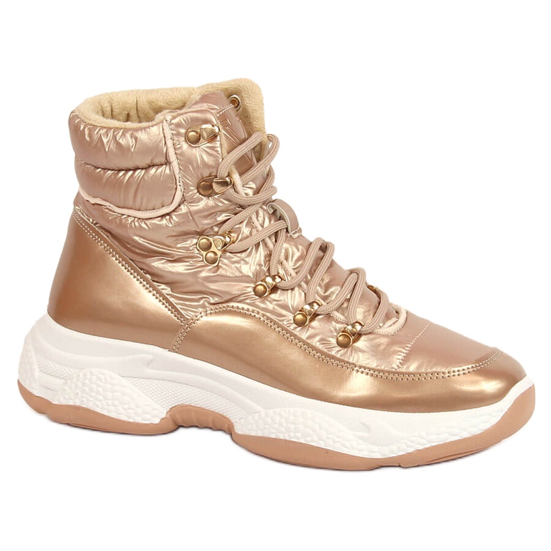 Dámské vysoké zateplené zlaté sportovní boty Vinceza zlatý