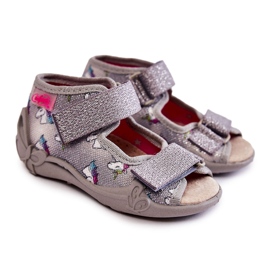 BEFADO S.A. Sandály se suchým zipem Unicorn Befado 342P044 Šedá BEFADO S.A. Sandály se suchým zipem Unicorn Befado 342P044 Šedá