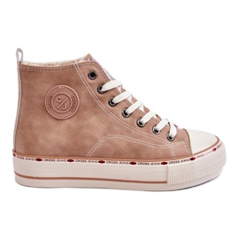 Dámské High Cross Jeans KK2R4045C Béžové tenisky béžový Dámské High Cross Jeans KK2R4045C Béžové tenisky béžový