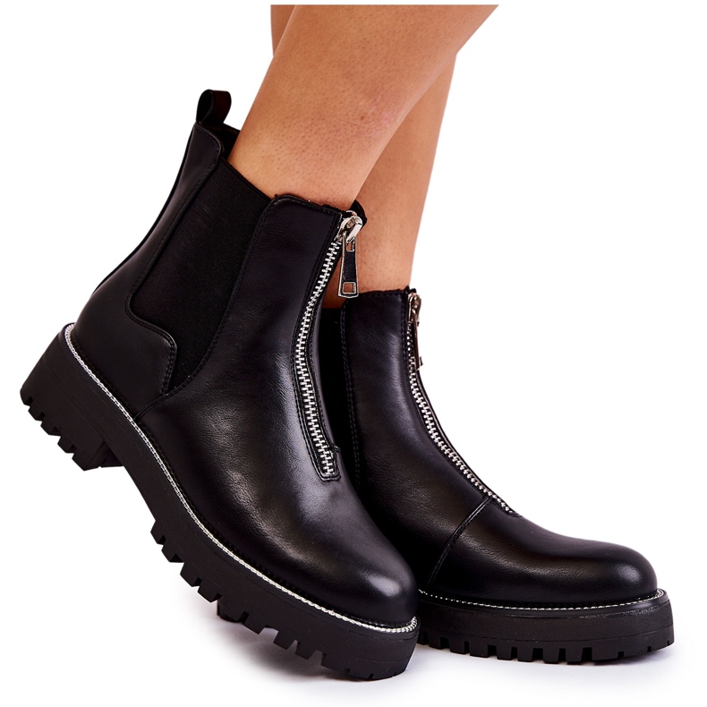 PG1 Módní zateplené boty Černé boty Madeleine Jodhpur černá PG1 Módní zateplené boty Černé boty Madeleine Jodhpur černá