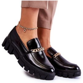 Sergio Leone Lakované Boty S řetízkem Black Anne černý