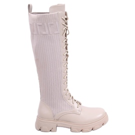 BM Jezdecké boty s pružným svrškem Keyshia Beige béžový