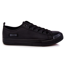 Pánské nízké kožené tenisky Big Star KK174009 Black černý