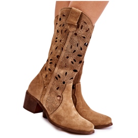Lewski Shoes Prolamované semišové boty Lewski Boty 3170 Béžová béžový hnědý Lewski Shoes Prolamované semišové boty Lewski Boty 3170 Béžová béžový hnědý