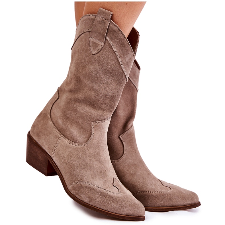 Lewski Shoes Semišové boty Kovbojské boty Lewski Boty 3198 Cappucino hnědý