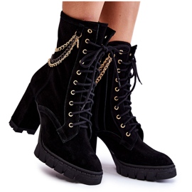 Semišové šněrovací boty Lewski Shoes 3244 / G Black černý