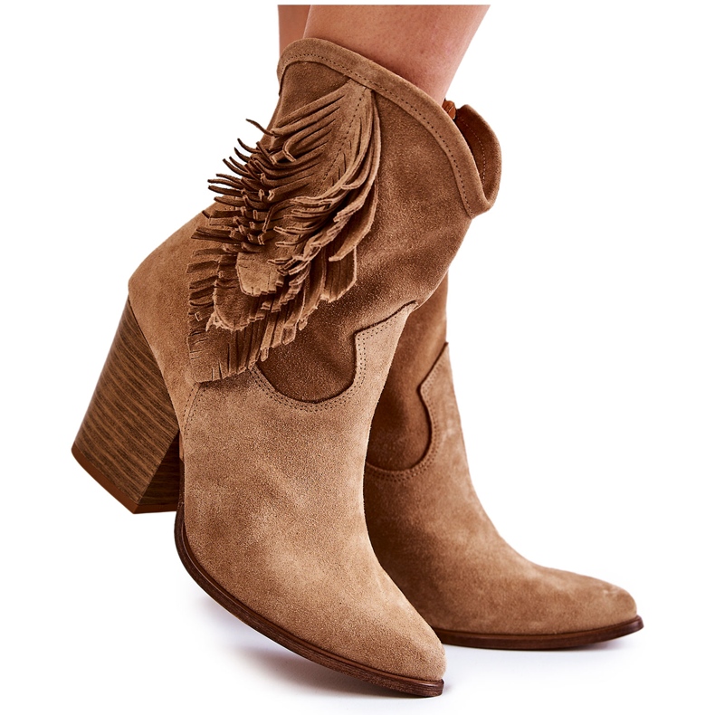 Lewski Shoes Dámské semišové kozačky Lewski Boty 2808 / L Béžová béžový Lewski Shoes Dámské semišové kozačky Lewski Boty 2808 / L Béžová béžový