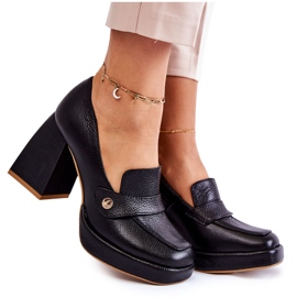 Lewski Shoes Kožené lodičky Lewski Boty 3195/2 Black černý
