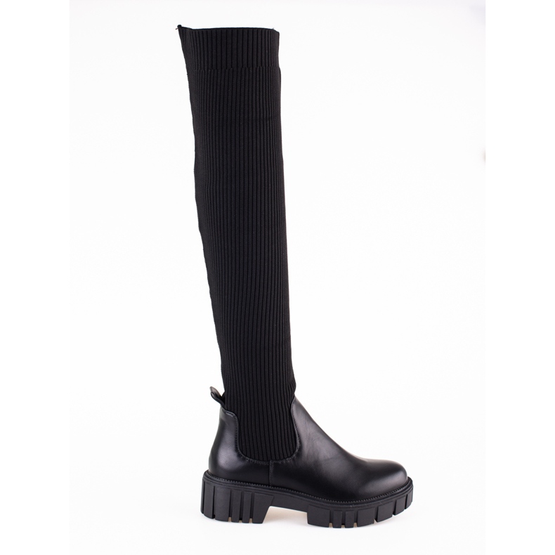 Dámské mušketýrky s pružným svrškem Shelovet černé černá