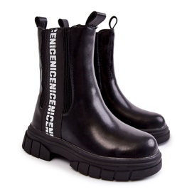 Dětské vysoké zateplené kozačky Black Kimmy černý