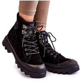 Semišové teplé boty Big Star KK274522 Black černý