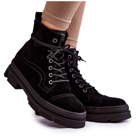 Semišové teplé boty Big Star KK274525 Black černý