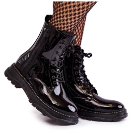 Lakované boty Glany Big Star KK274489 Black černý