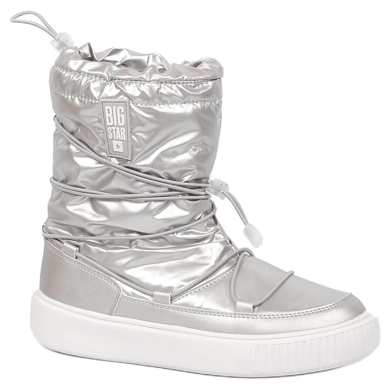 Stříbrné metalické nazouváky do sněhu Big Star KK274195 stříbrný