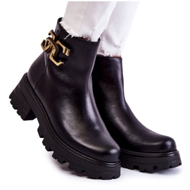 Teplé boty Workers s dekorací Laura Messi 2500 Black černý