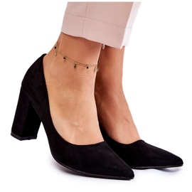 PS1 Klasické Semišové Lodičky Na černém Podpatku Kendra černá PS1 Klasické Semišové Lodičky Na černém Podpatku Kendra černá