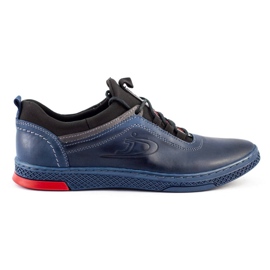Polbut Pánské kožené boty K24 Navy Blue modrý Polbut Pánské kožené boty K24 Navy Blue modrý