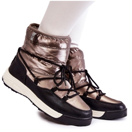 Dámské sněhule Memory Foam Big Star KK274275 Silver-Black stříbrný