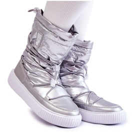 Dámské zateplené sněhule Big Star KK274195 Silver stříbro