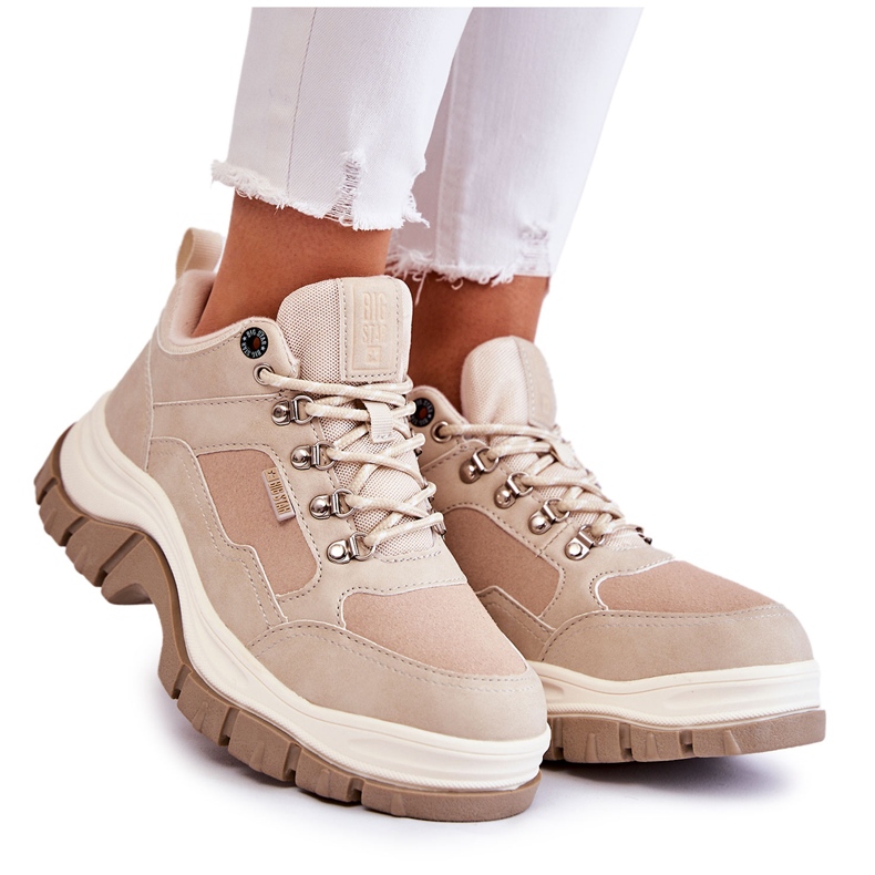 Dámská trekingová obuv Trappers Memory Foam Big Star Béžová KK274363 béžový Dámská trekingová obuv Trappers Memory Foam Big Star Béžová KK274363 béžový