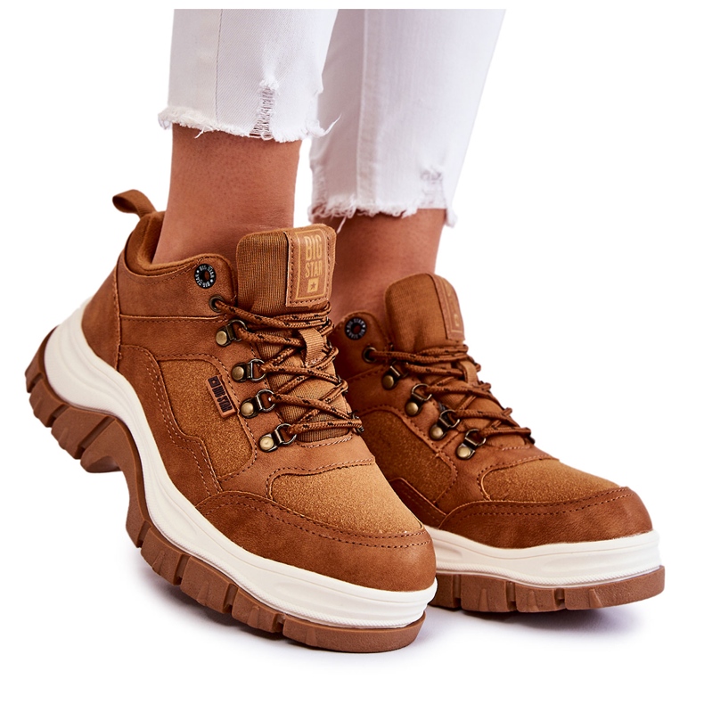 Dámská treková obuv Trappers Memory Foam Big Star KK274362 Hnědá hnědý Dámská treková obuv Trappers Memory Foam Big Star KK274362 Hnědá hnědý