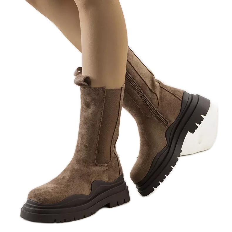 PA1 Hnědé boty na platformě Algade hnědý