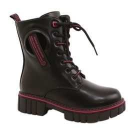 Evento Dámské boty pro Miss Eveno 22do23-5244 Black and Red Zip černý