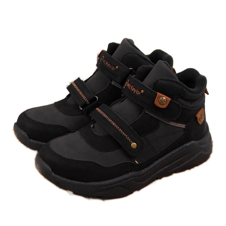 Chlapecké černé kozačky se suchým zipem McKeylor černá