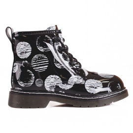 Dívčí kozačky se vzorem černý