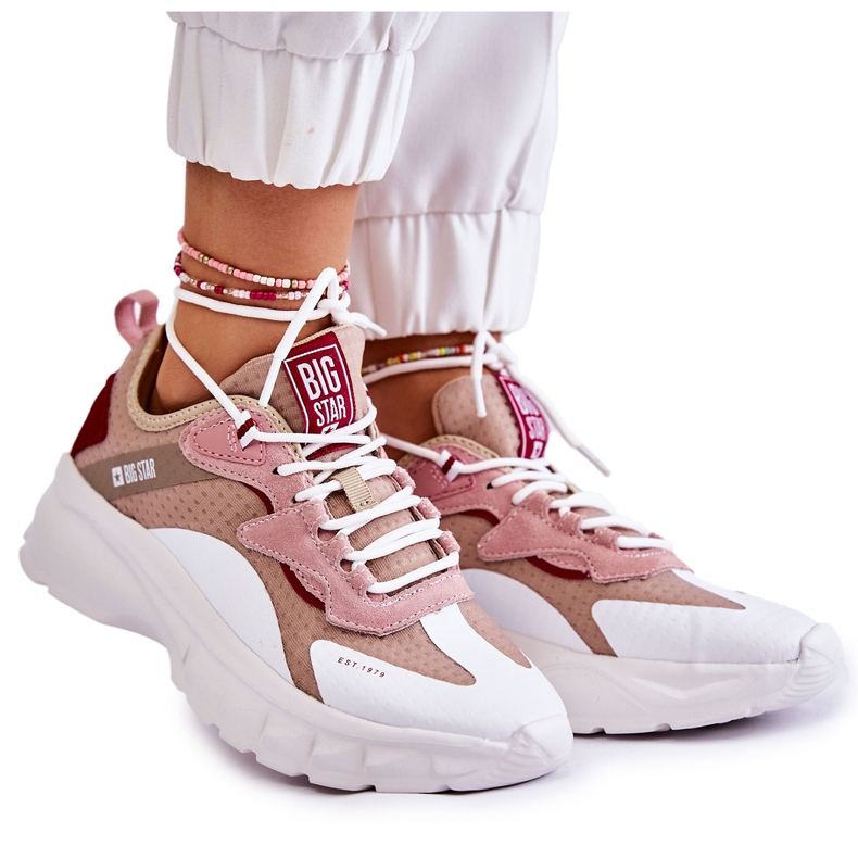 Dámská sportovní obuv Big Star KK274055 Béžová béžový bílý