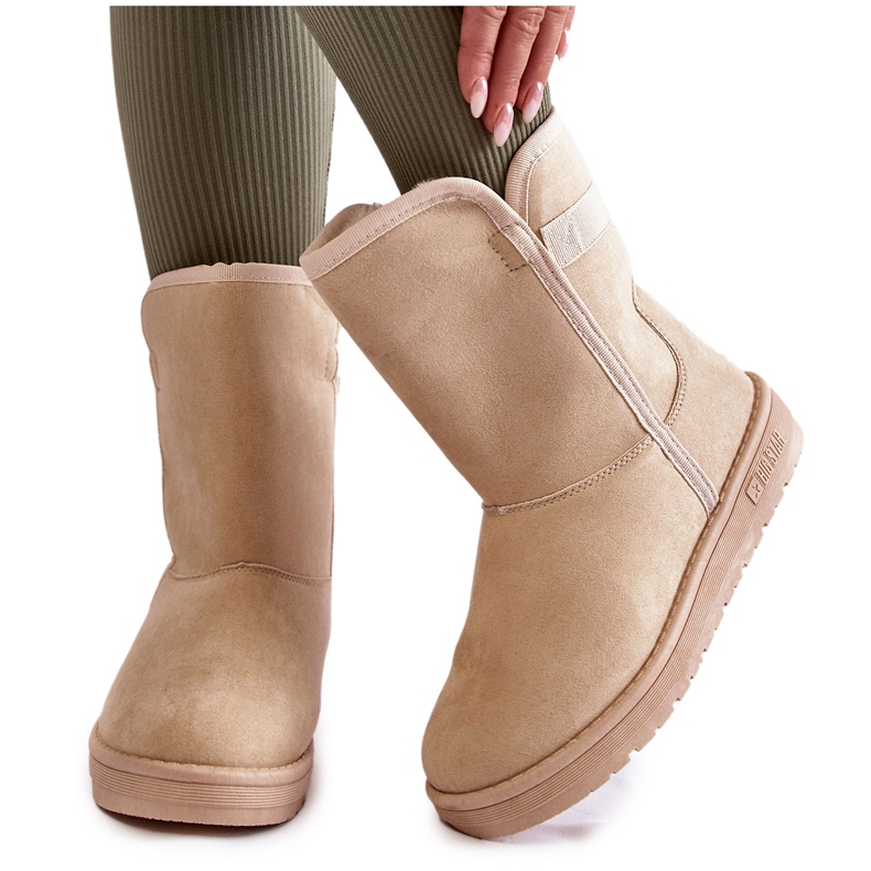 Dámské vysoké boty do sněhu Big Star KK274617 Světle béžová béžový