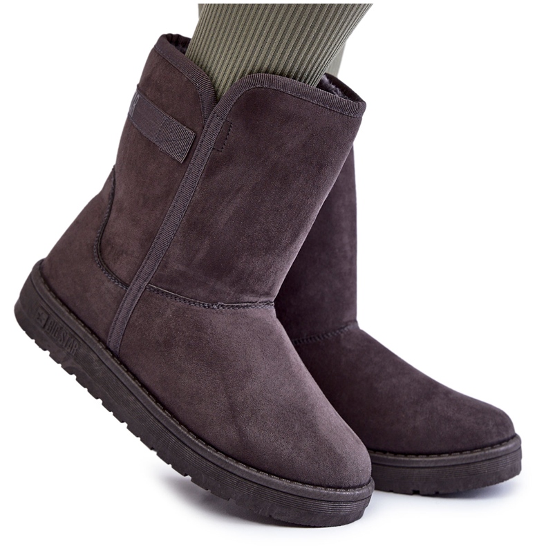 Dámské vysoké boty do sněhu Big Star KK274619 šedé šedá