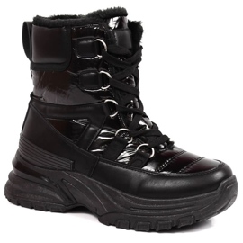 Šněrovací metalické sněhule Potocki W WOL117A černá Šněrovací metalické sněhule Potocki W WOL117A černá