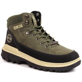 Turistické boty Big Star M INT1801A khaki zelená Turistické boty Big Star M INT1801A khaki zelená