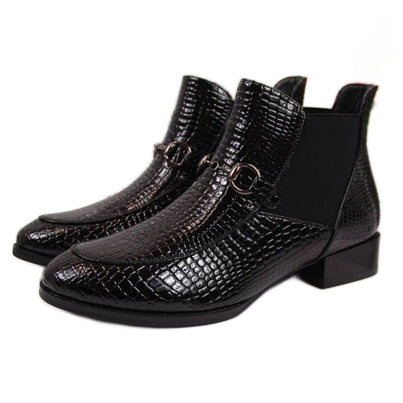 Lakovaná Chelsea bota Filippo W PAW269 černá