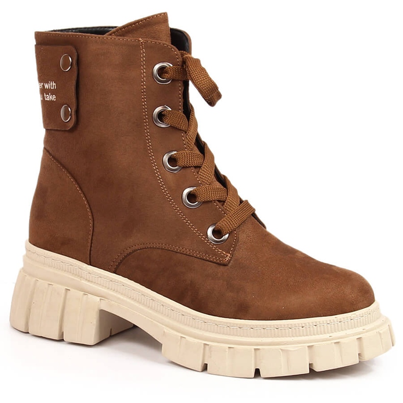 Dámské semišové dělnice na hnědé polstrované platformě od T.Sokolskiho hnědý