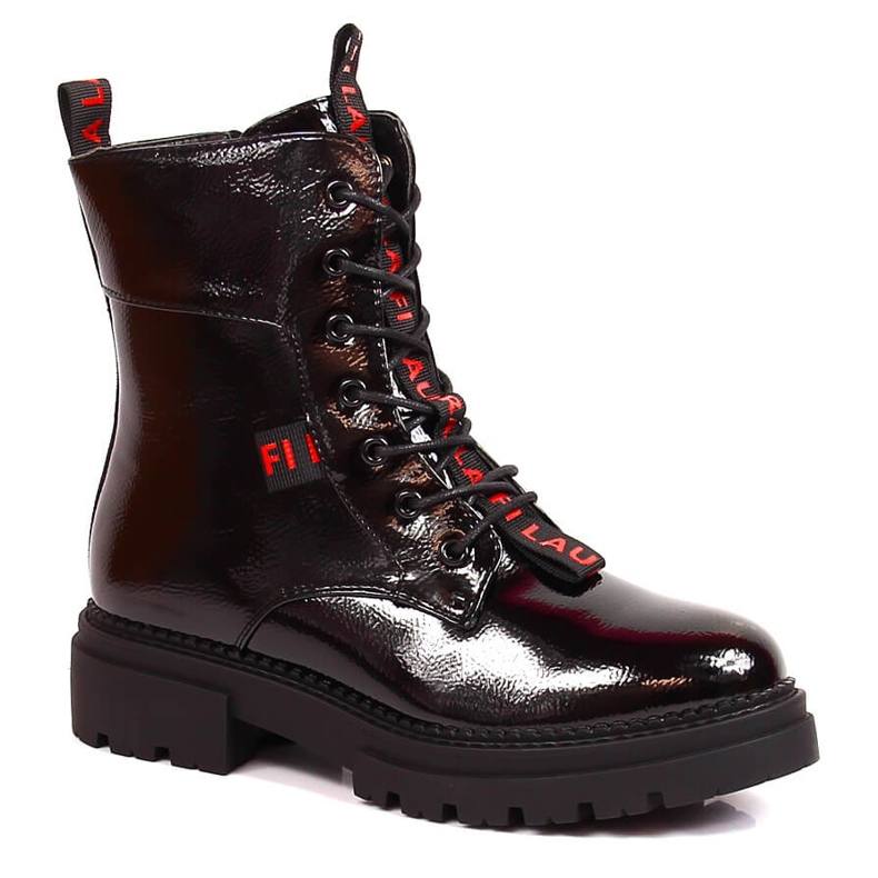 Dámské černé lakované zateplené kozačky Laura La.Fi černá