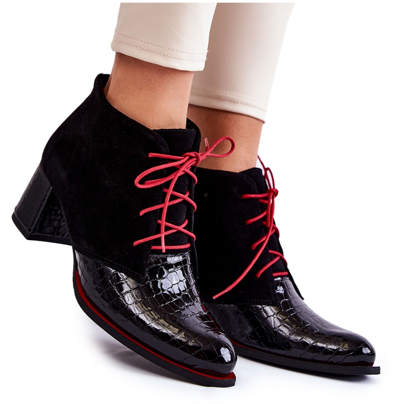 PA2 Dámské Kozačky Na Nízkém Podpatku černá Ebba