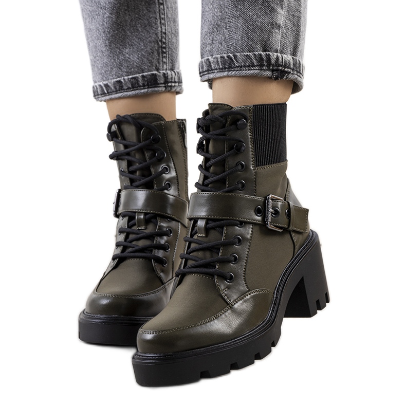 PA1 Zelené boty na vysokém podpatku Messina zelená