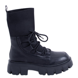 PA1 Kozačky s pružným svrškem Thicke Black černý