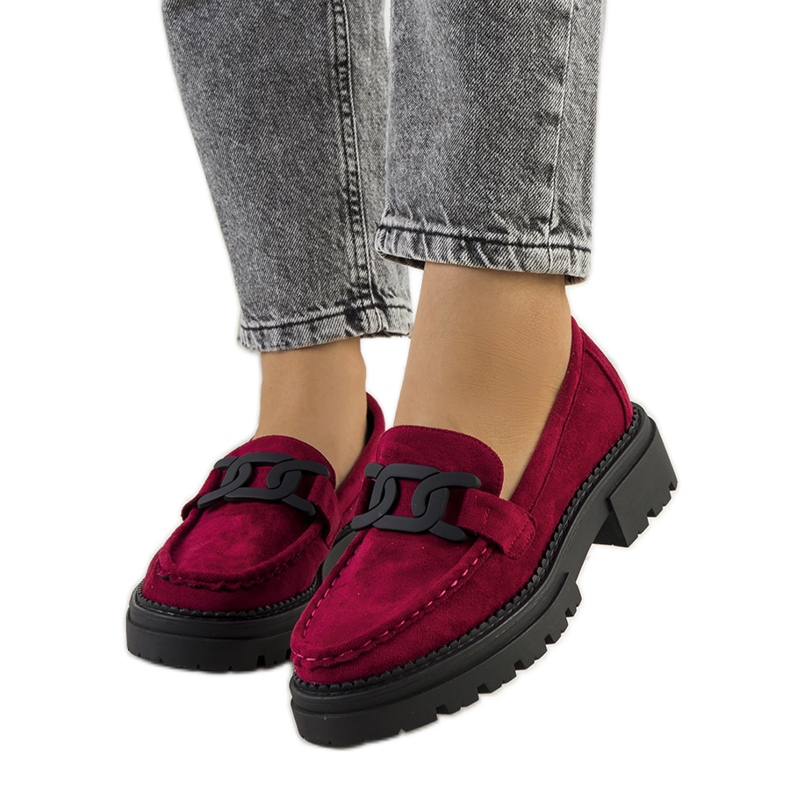 Vínové eko semišové boty Gabriella červené