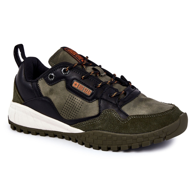 Pánská klasická sportovní obuv Memory Foam Big Star KK174272 Zelená černá