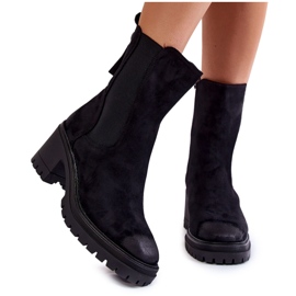 Vinceza Dámské semišové kozačky se zipem černé liris černá