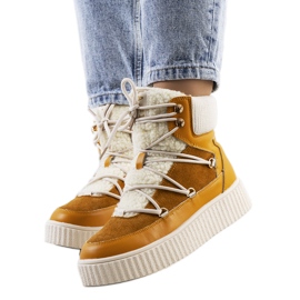 Dámské hořčicové sněhule značky Laursen oranžový